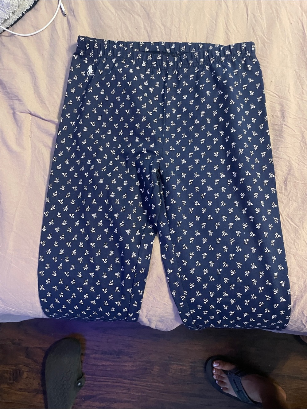 Navy Blue Floral Lounge Pants